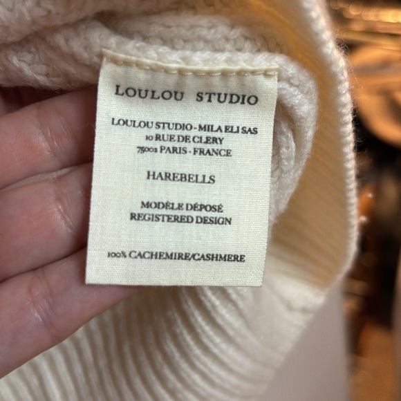 EUC LOULOU STUDIO women’s Harebells ribbed cashmere cardigan Ivory  sz small - Picture 4 of 8